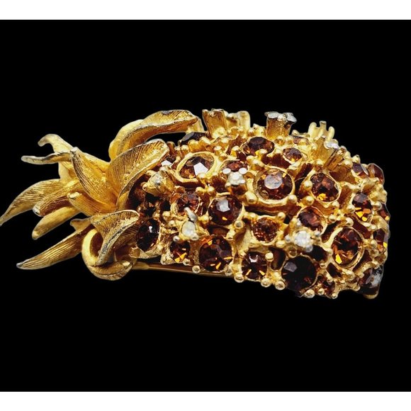 Vintage Beautiful Rhinestone Pineapple  Attributed To Alice Caviness (A1117) - Picture 4 of 7